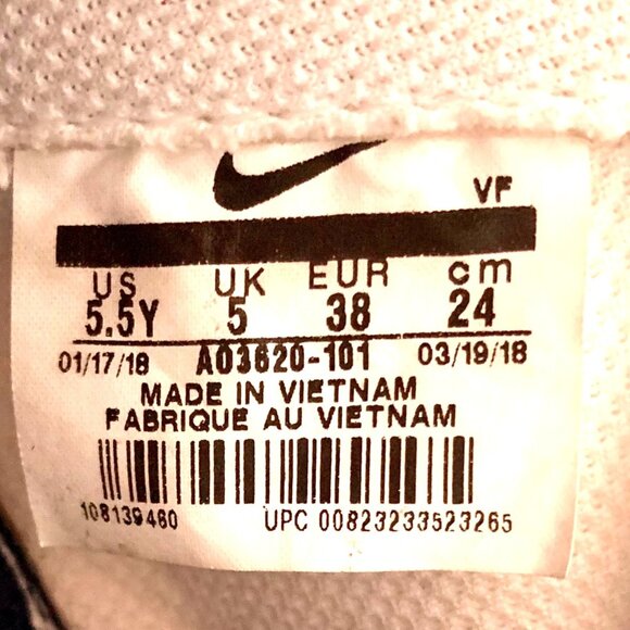 Nike Air Force 1 3D Chenille Swoosh Low Top Sneakers White Red 5.5Y Y2K Classic - Picture 9 of 12